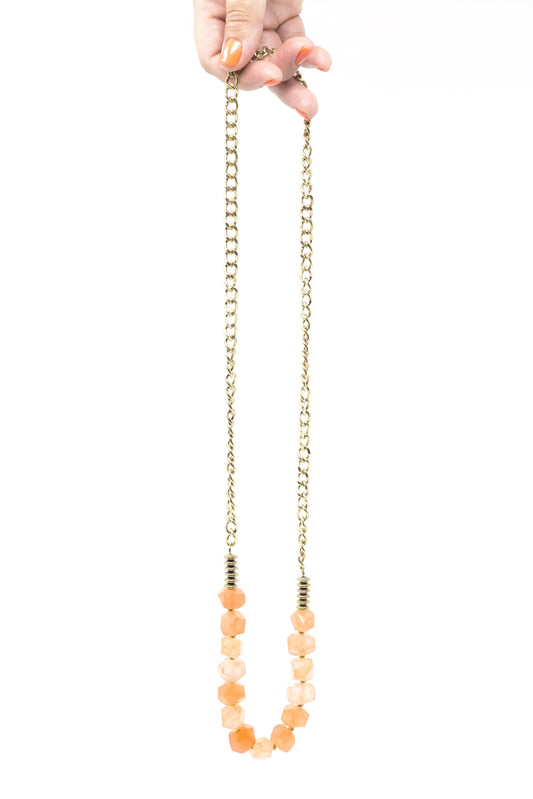 Syndee Peach Quartz Necklace