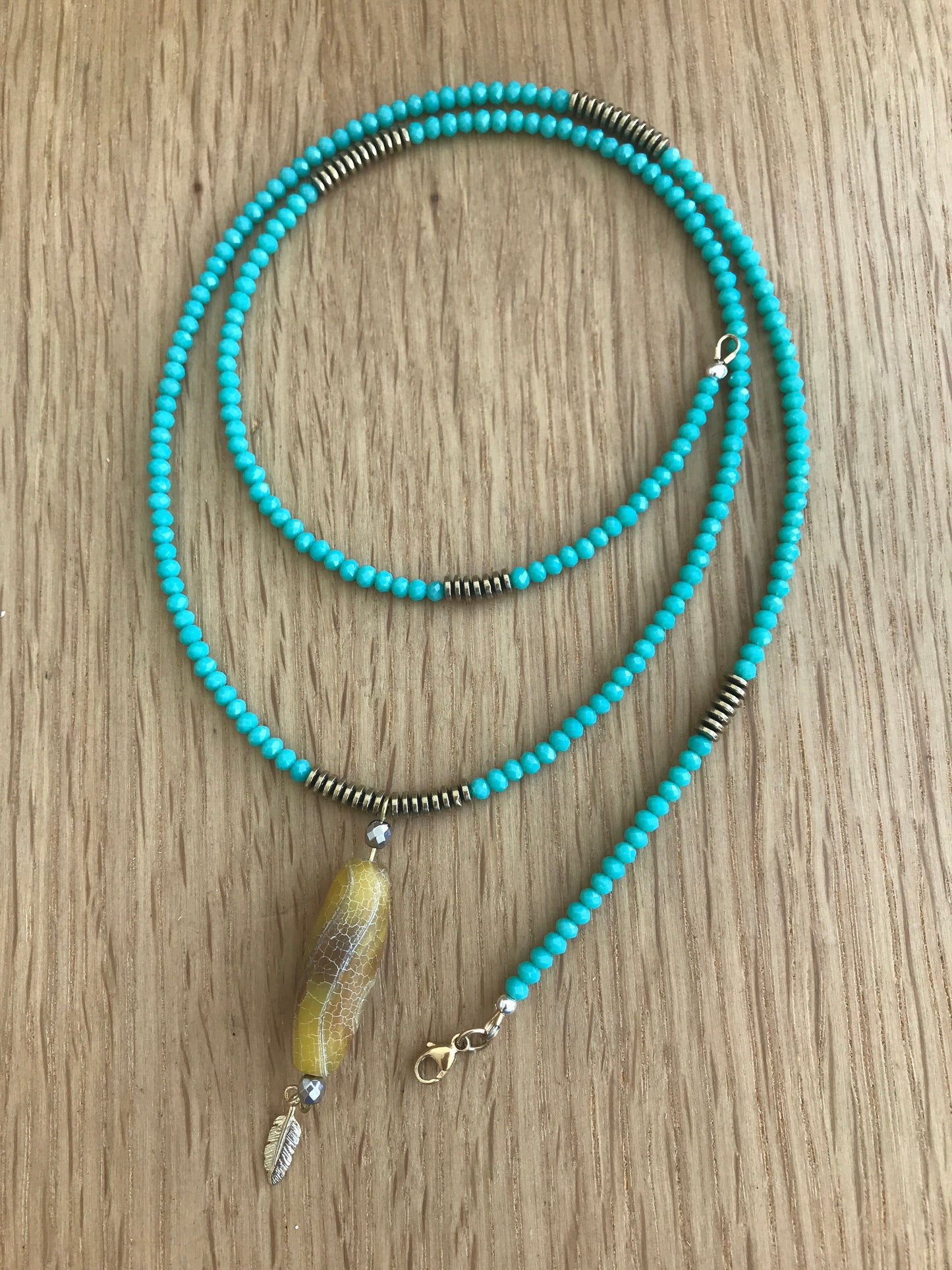 Agata Love Crystal Ocean Blue Necklace