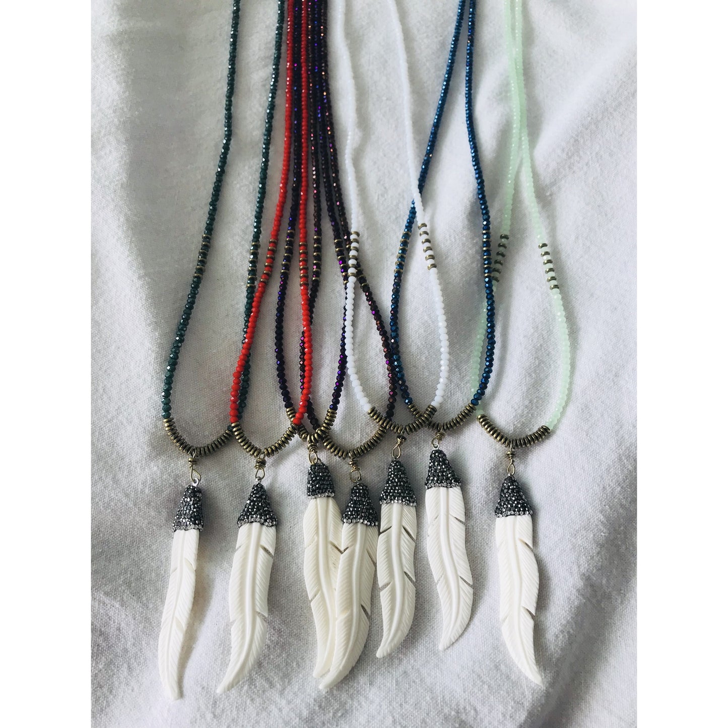 Isha Bone Feather Necklace