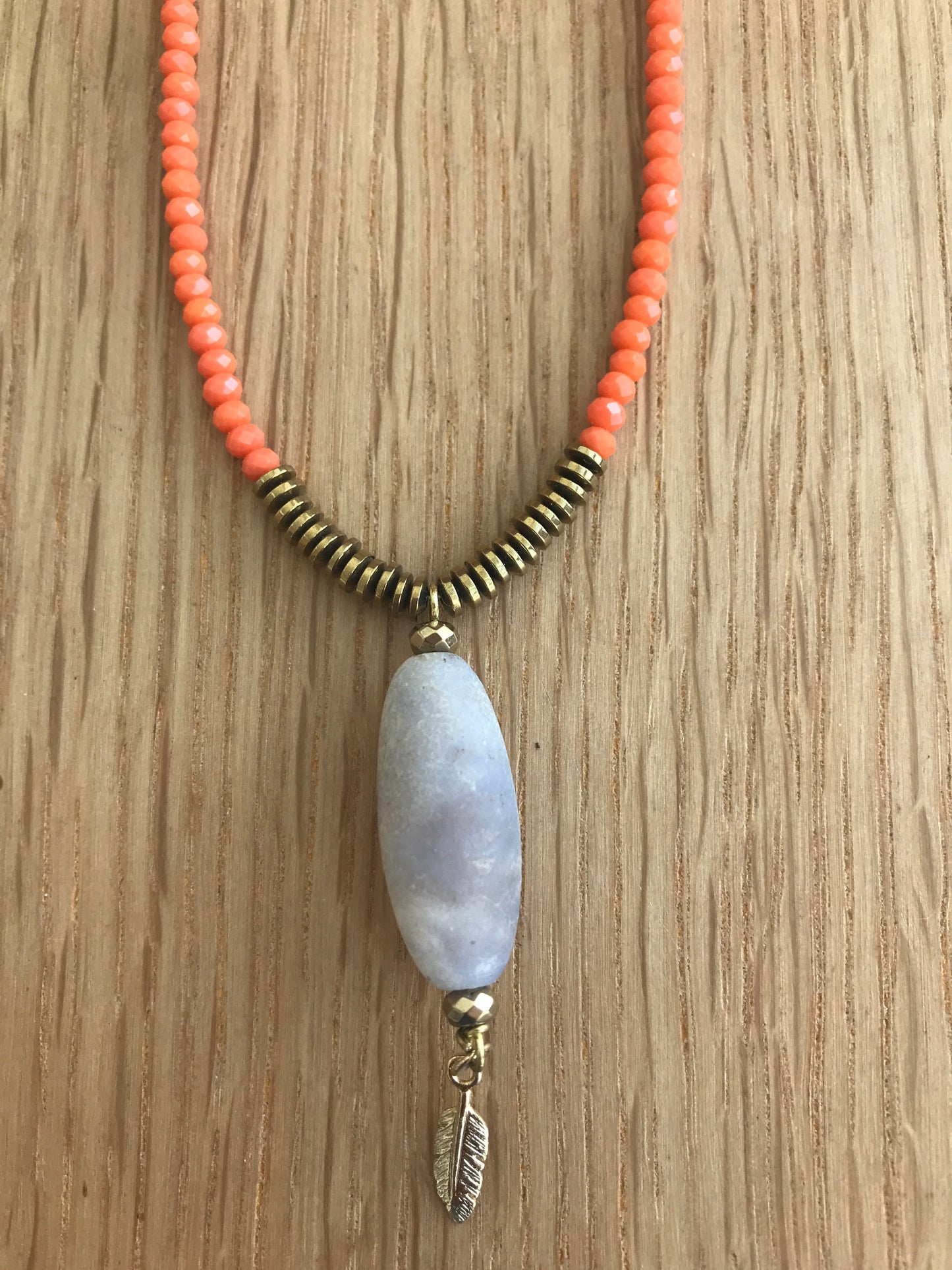 Agata Love Orange Crystal Necklace