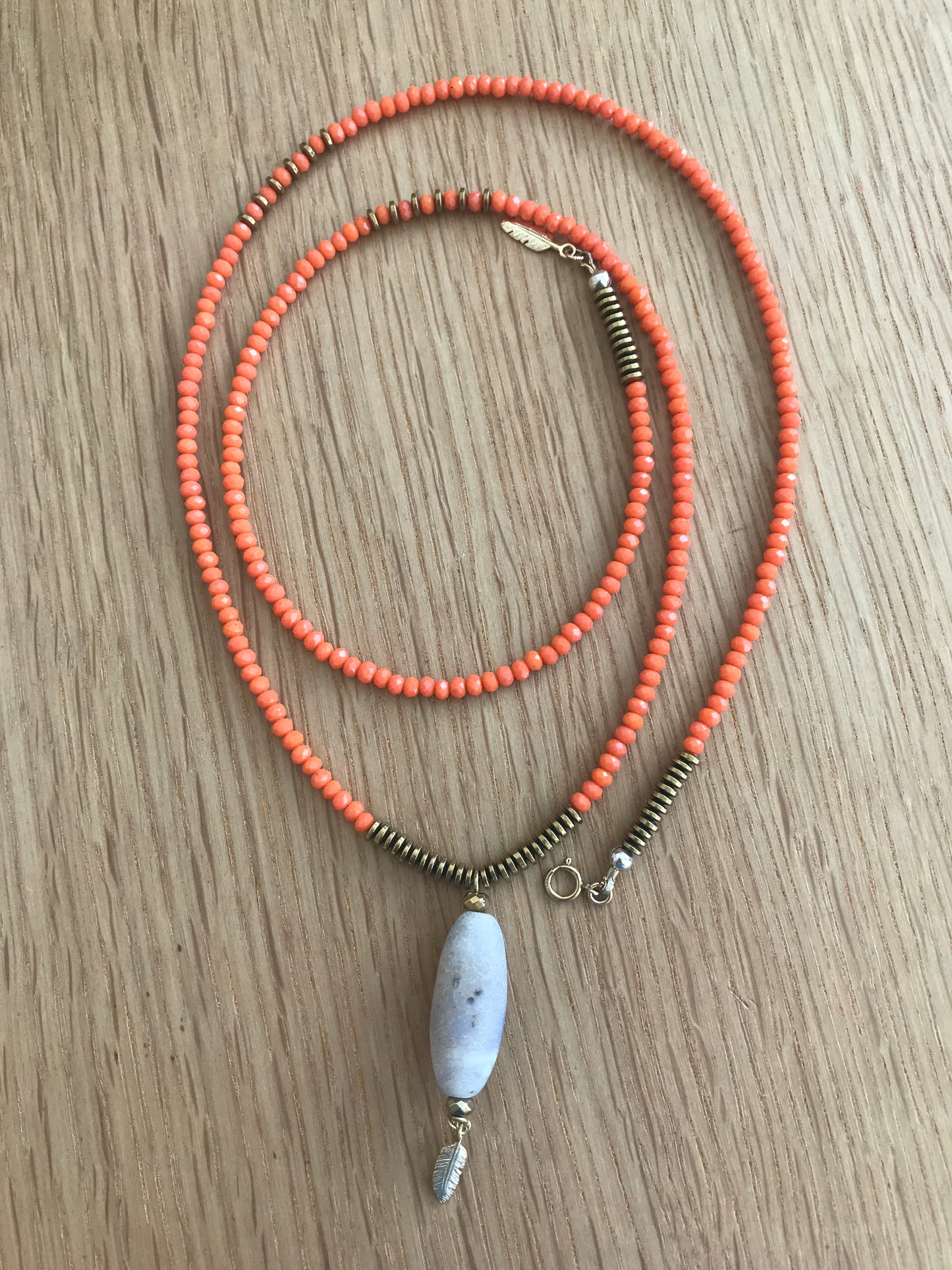 Agata Love Orange Crystal Necklace