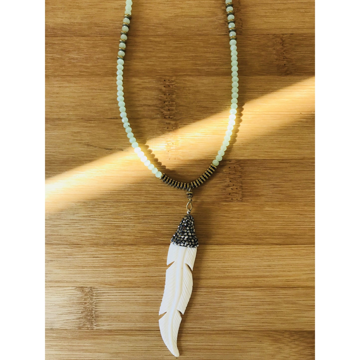 Isha Bone Feather Necklace