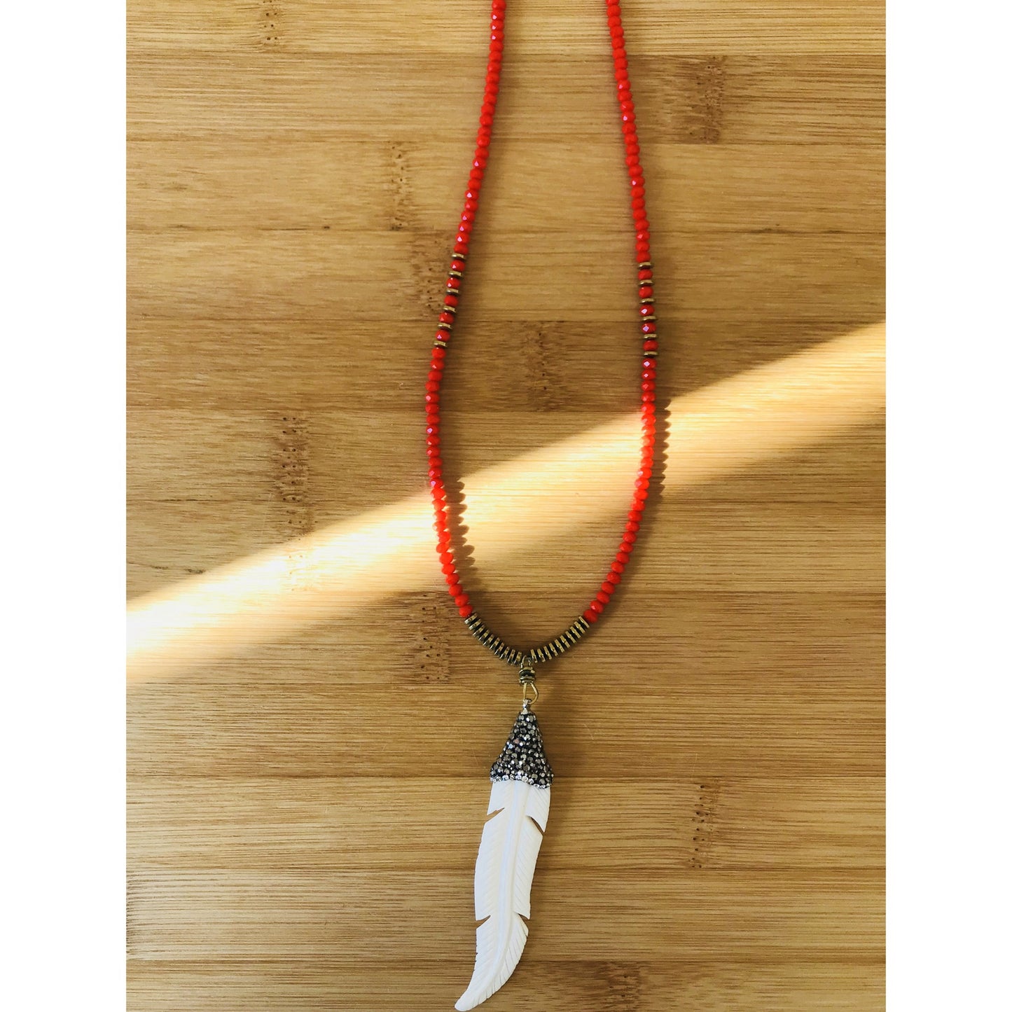 Isha Bone Feather Necklace