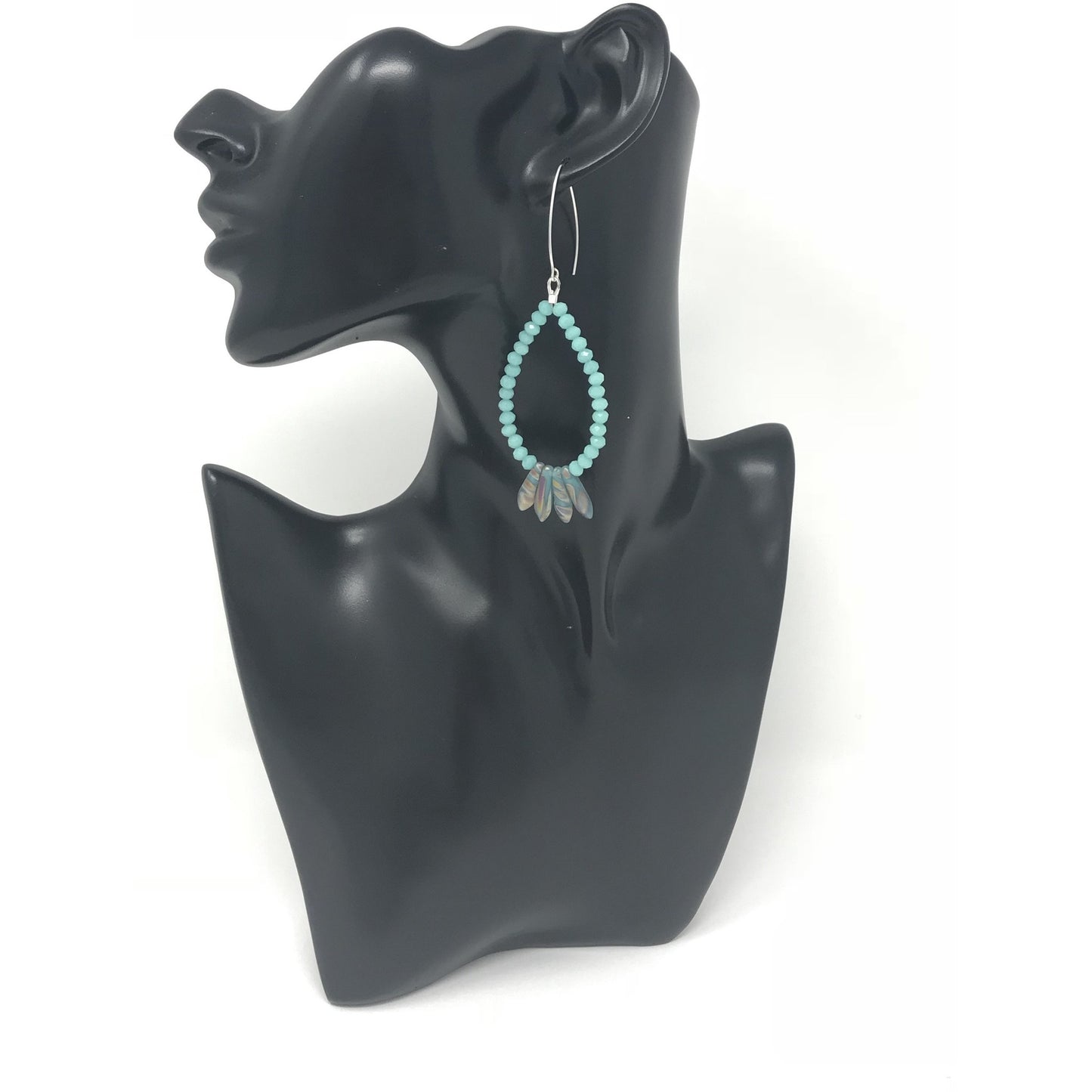 Aqua Blue Peacock Earrings