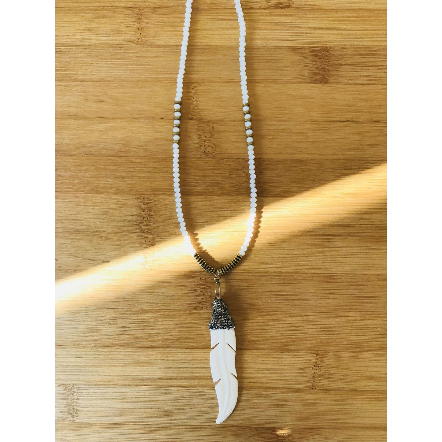 Isha Bone Feather Necklace